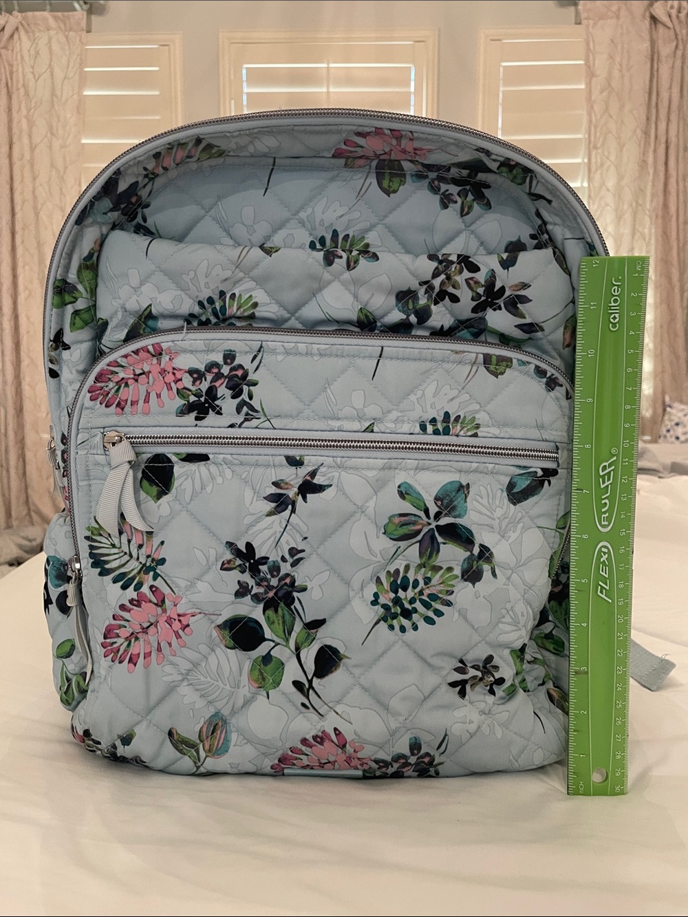 Vera Bradley Light Blue Floral Quilted Backpack